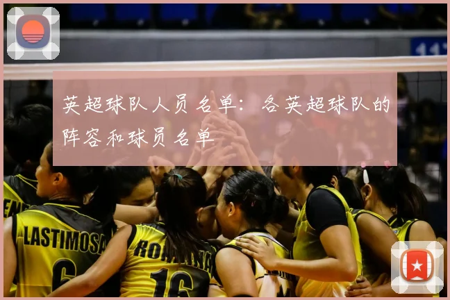 英超球队人员名单:各英超球队的阵容和球员名单